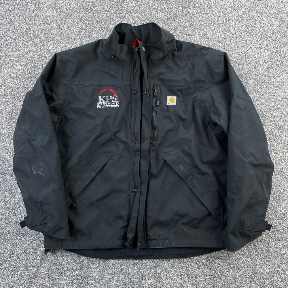 Carhartt Storm Defender Shoreline‎ Jacket Men's Large Black Water Resistant J162